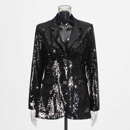 Sequin Blazer Coat for Women – Dazzling Shine, Elegant & Glam for Events