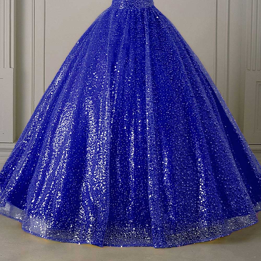Long Sleeve Sequin Ball Gown Sparkling Dresses