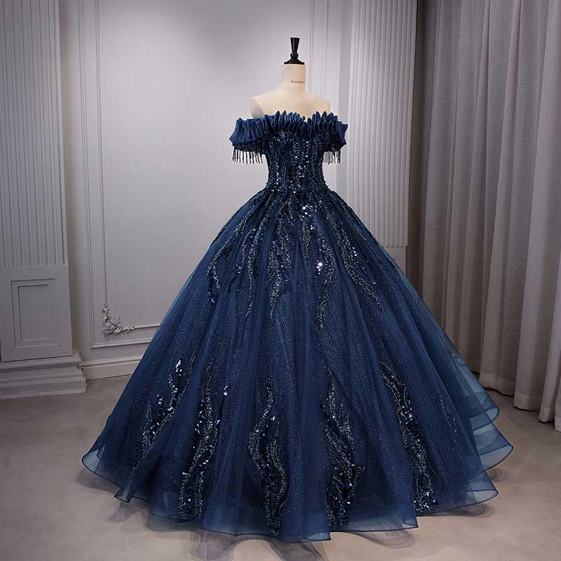 Strapless Ball Gown Rhinestone Off The Shoulder Formal Dresses