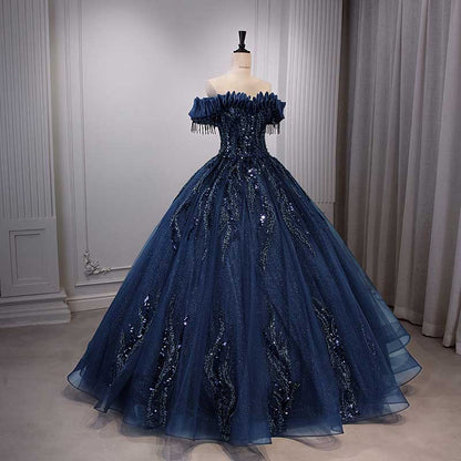 Strapless Ball Gown Rhinestone Off The Shoulder Formal Dresses