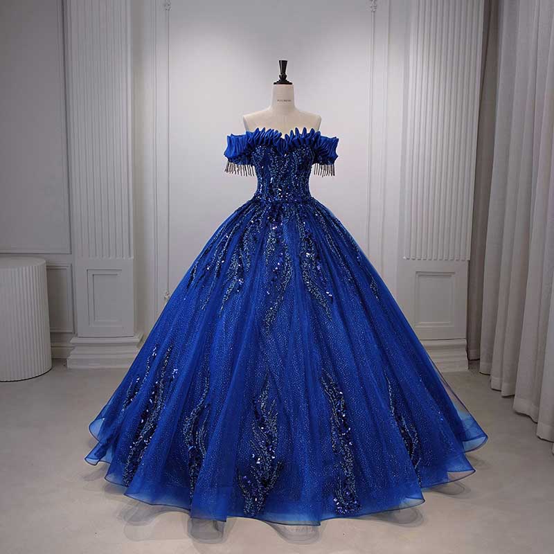 Strapless Ball Gown Rhinestone Off The Shoulder Formal Dresses