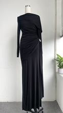 Shawl Ruched Draped Maxi Dress Long Sleeve Prom Dresses