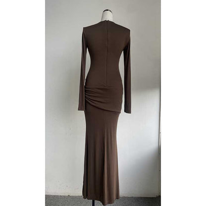 Ruch Bodycon Long Sleeve Maxi Dress Long Evening Dresses