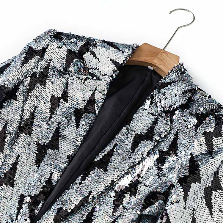 Multicolor Sequinted Slim Fit Pantsuit Stage Performance Event Suit