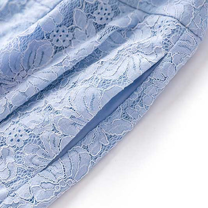 Lace Wedding Pantsuit Light Blue Formal Suit With Lace-Up