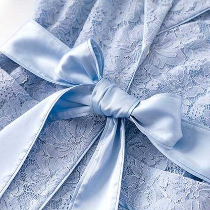 Lace Wedding Pantsuit Light Blue Formal Suit With Lace-Up
