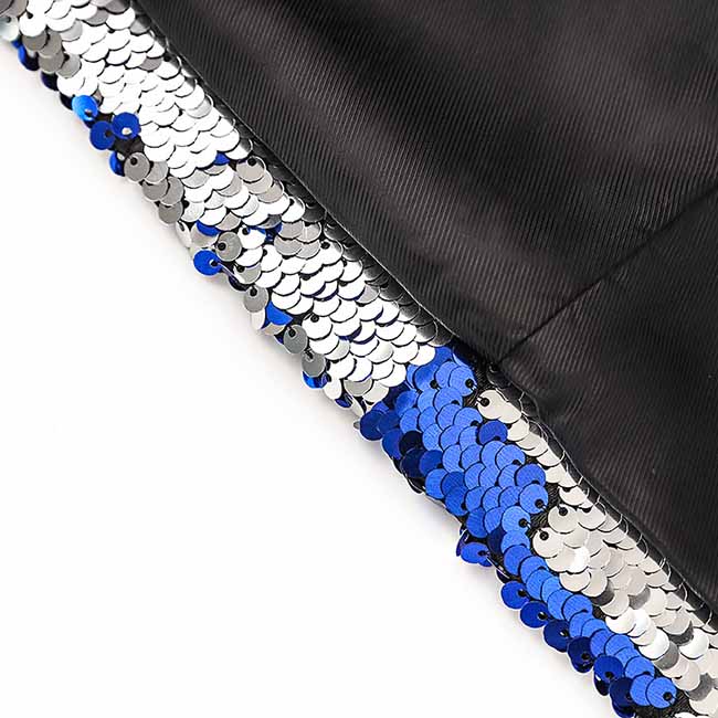 Blue Slim Fit Pantsuit Sequin Stage Performance Formal Event Suit