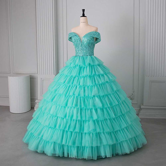 Tulle Layered Ball Gown Wedding Dress With Sweetheart Neckline