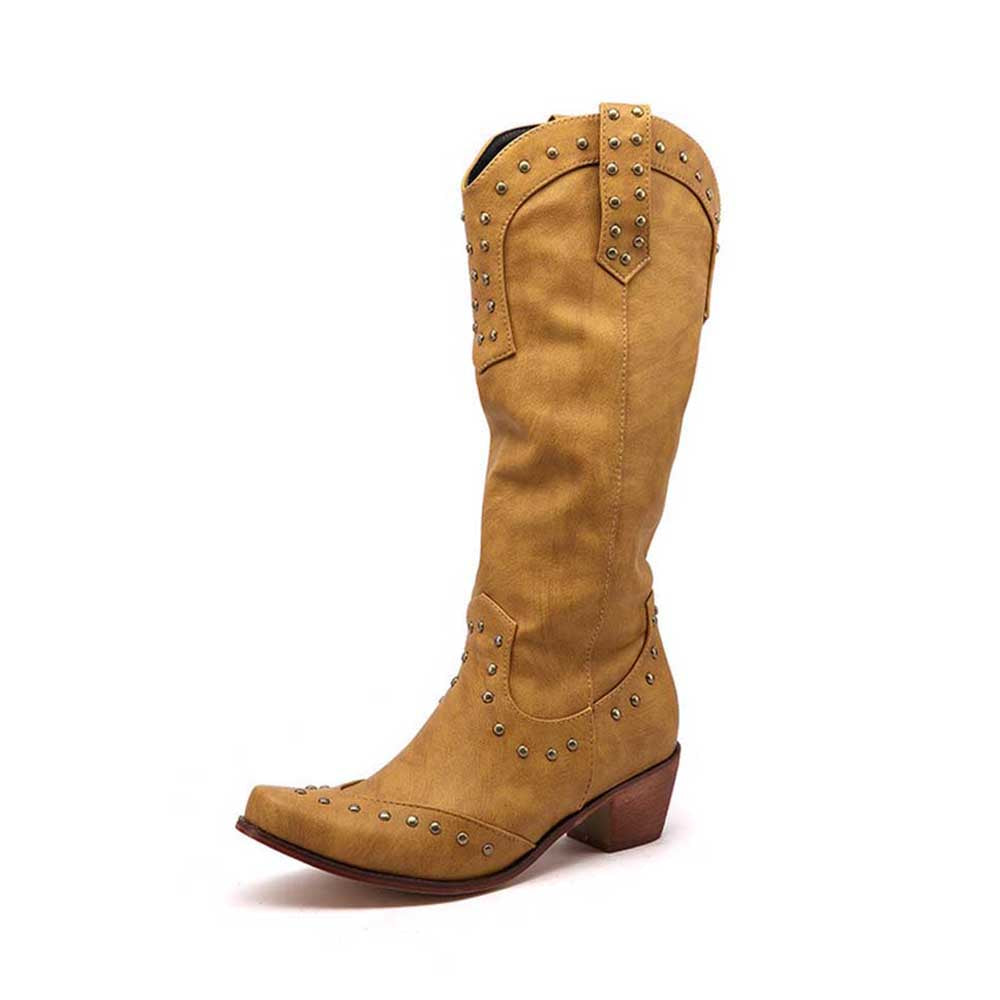 Women’s Country Western Boots – Stylish Block Heel Cowboy Boots