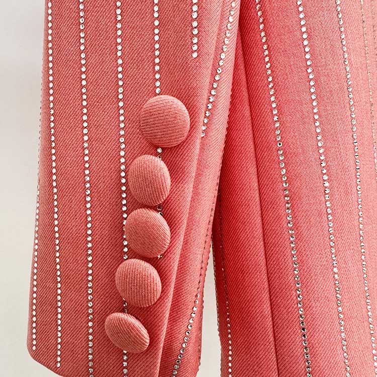 One Button Wide-Leg Pantsuit Striped Fashionable Outfit