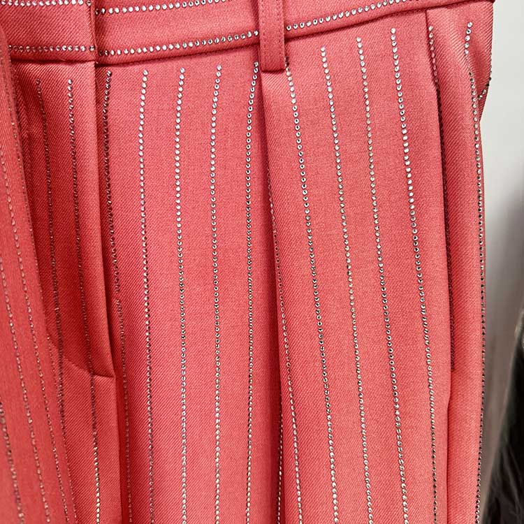 One Button Wide-Leg Pantsuit Striped Fashionable Outfit