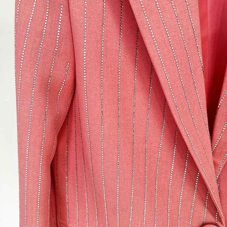 One Button Wide-Leg Pantsuit Striped Fashionable Outfit