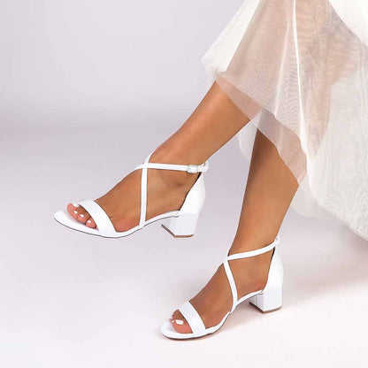 Chunky Heel Dress Shoes Classic Satin Dress Shoes Crossing Prom Shoes
