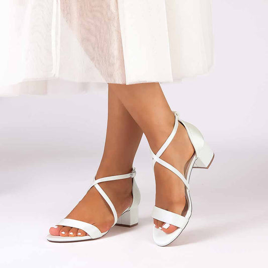 Chunky Heel Dress Shoes Classic Satin Dress Shoes Crossing Prom Shoes