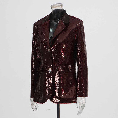 Sequin Blazer Coat for Women – Dazzling Shine, Elegant & Glam for Events