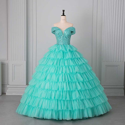 Tulle Layered Ball Gown Wedding Dress With Sweetheart Neckline