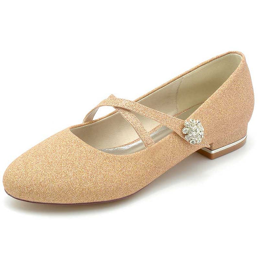 0.98" Glitter Formal Flats Low Heel Wedding Shoes Dress Shoes For Girls
