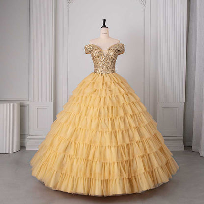 Tulle Layered Ball Gown Wedding Dress With Sweetheart Neckline
