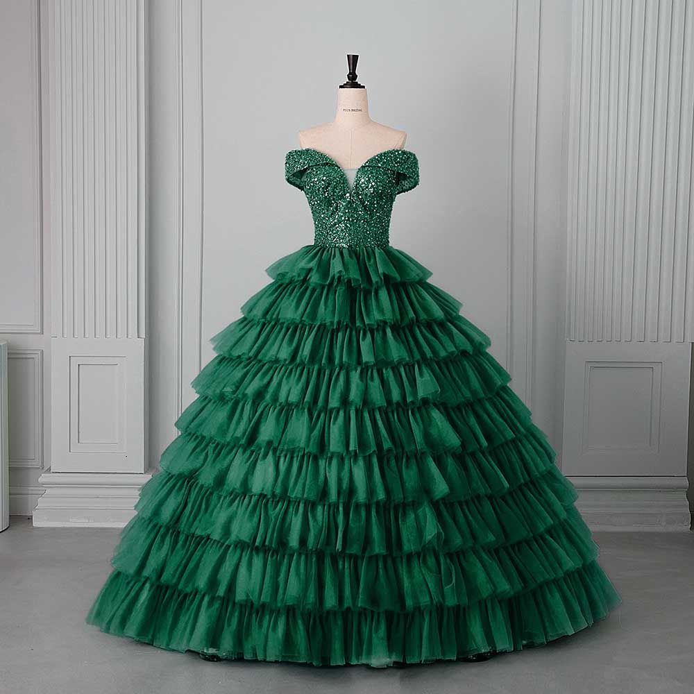 Tulle Layered Ball Gown Wedding Dress With Sweetheart Neckline