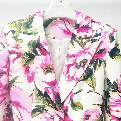 Women's Floral Print Pantsuit | Blazer & Trousers Set for Events