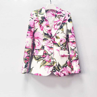 Women's Floral Print Pantsuit | Blazer & Trousers Set for Events