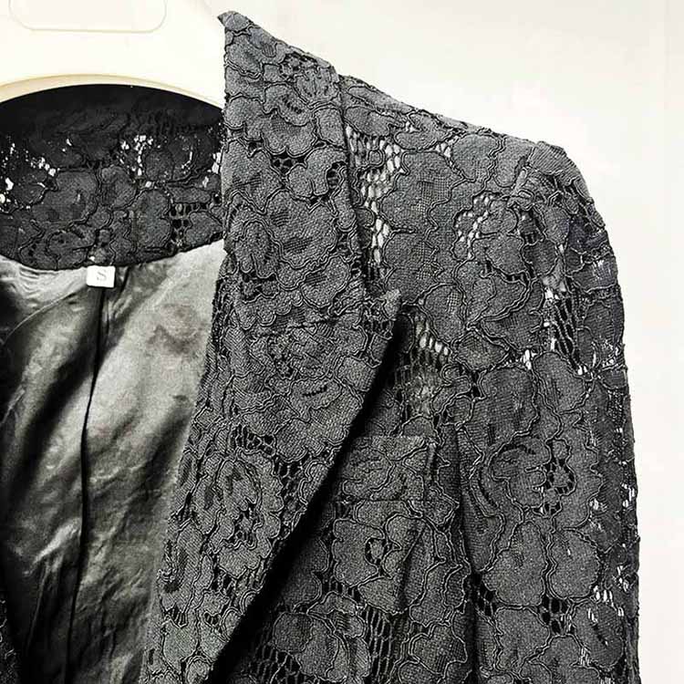 One Button Pantsuit Lace Wedding Sut Slim Fit Formal Set