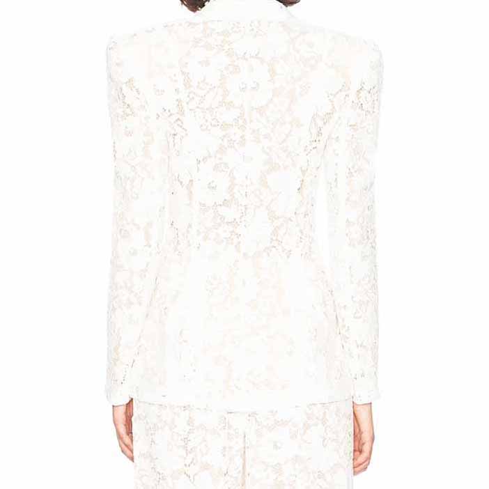 One Button Pantsuit Lace Wedding Sut Slim Fit Formal Set