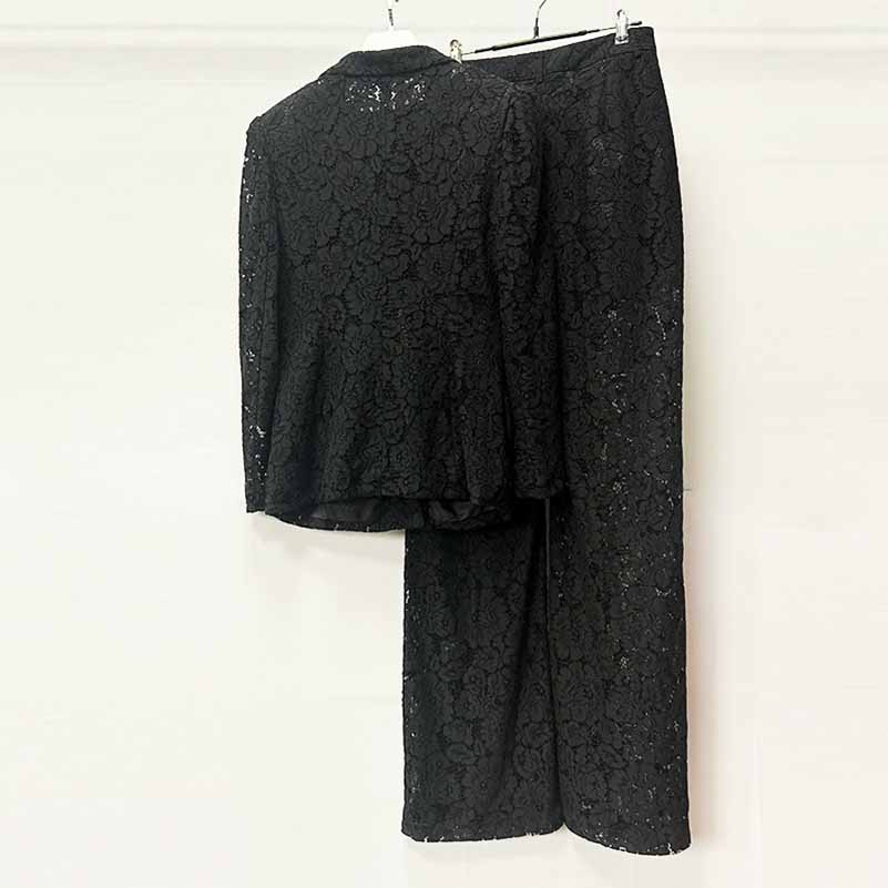 One Button Pantsuit Lace Wedding Sut Slim Fit Formal Set