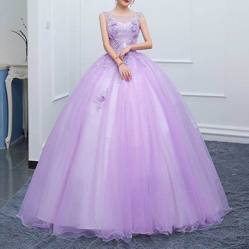 Lavender Ball Gown Quinceanera Dress Princess Prom Dress