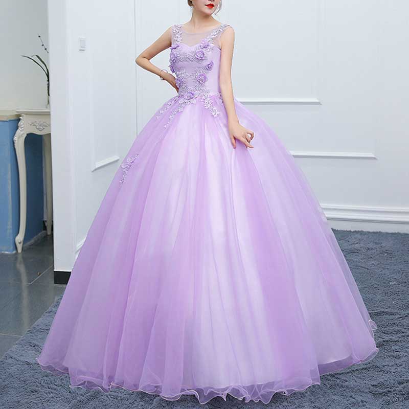 Lavender Ball Gown Quinceanera Dress Princess Prom Dress
