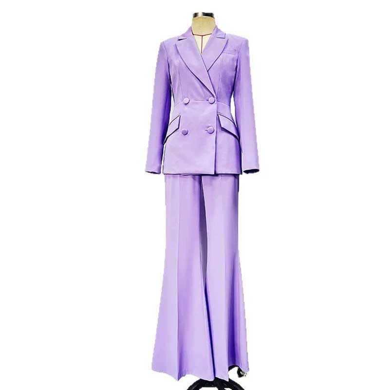 Wide Leg Pantsuit Lavender Formal Event Suit