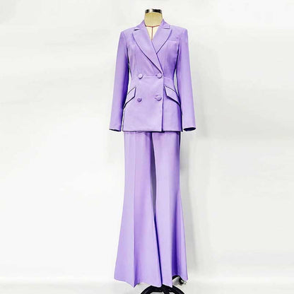 Wide Leg Pantsuit Lavender Formal Event Suit