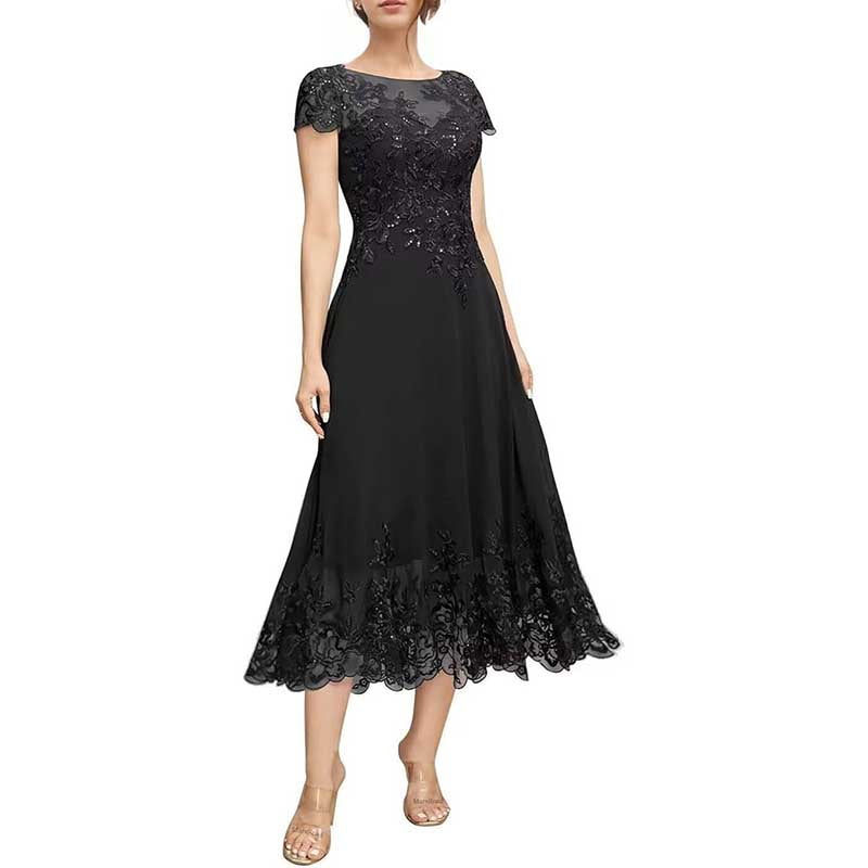 Mother of The Bride Dresses Tea Length Lace Formal Dresses