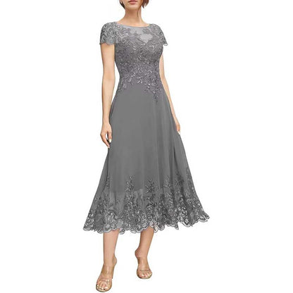 Mother of The Bride Dresses Tea Length Lace Formal Dresses