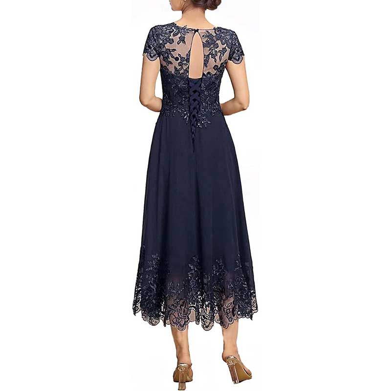 Mother of The Bride Dresses Tea Length Lace Formal Dresses