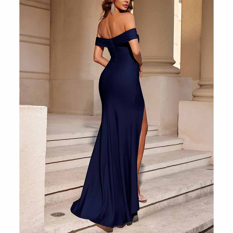 Off The Shoulder Mermaid Split Long Evening Dresses