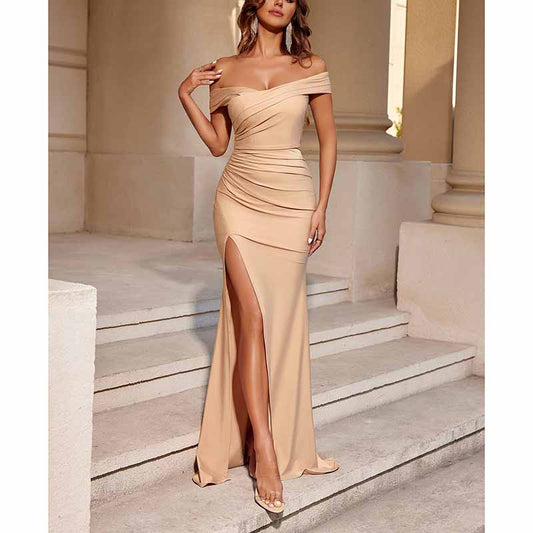 Off The Shoulder Mermaid Split Long Evening Dresses