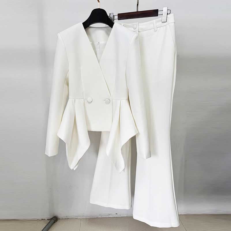 Womens 2 Pieces Formal Flared Pantsuit