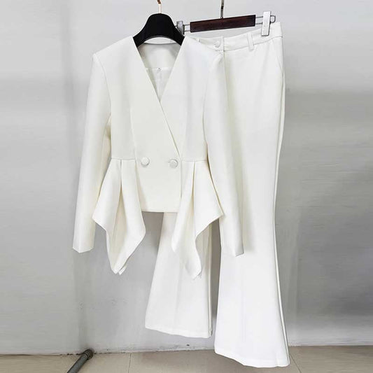 Womens 2 Pieces Formal Flared Pantsuit