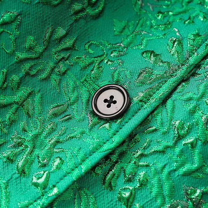 3D Embroidered Pantsuit Formal Stage Performance Event Suit Green