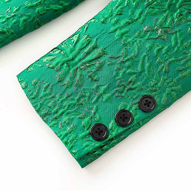 3D Embroidered Pantsuit Formal Stage Performance Event Suit Green