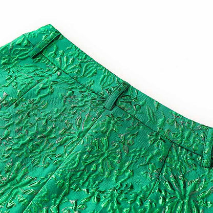 3D Embroidered Pantsuit Formal Stage Performance Event Suit Green