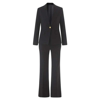 Women's Black & Grey One-Button Pantsuit | Formal Event Suit