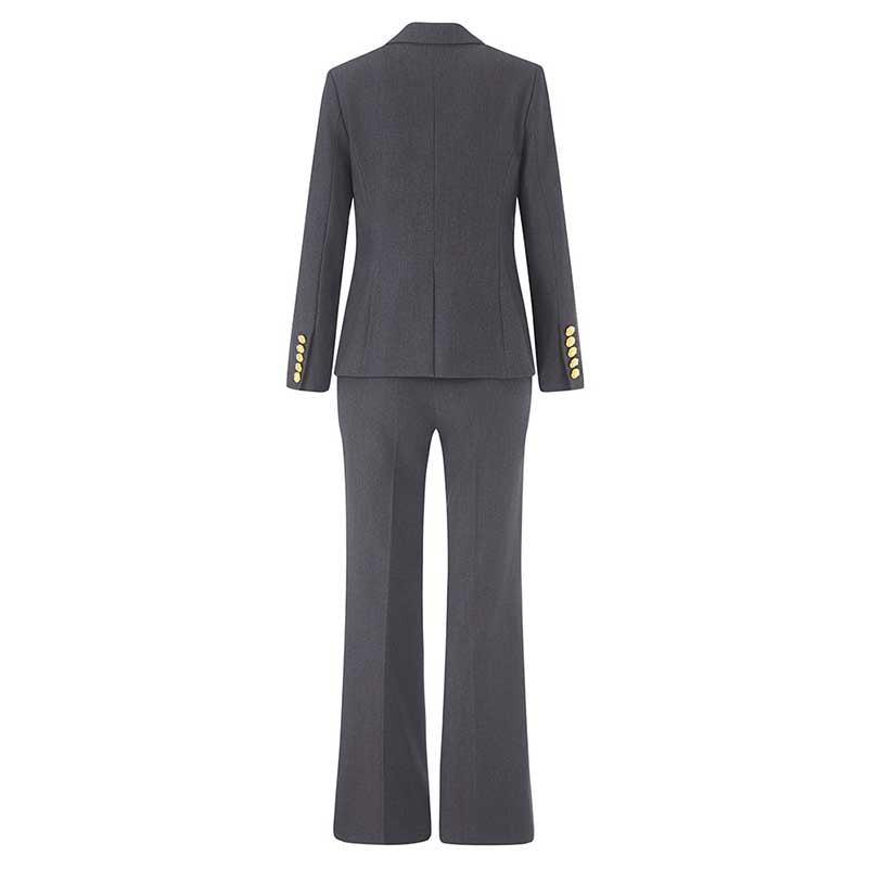 Women's Black & Grey One-Button Pantsuit | Formal Event Suit