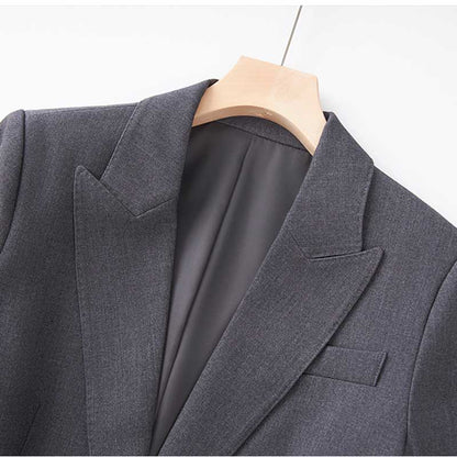 Women's Black & Grey One-Button Pantsuit | Formal Event Suit