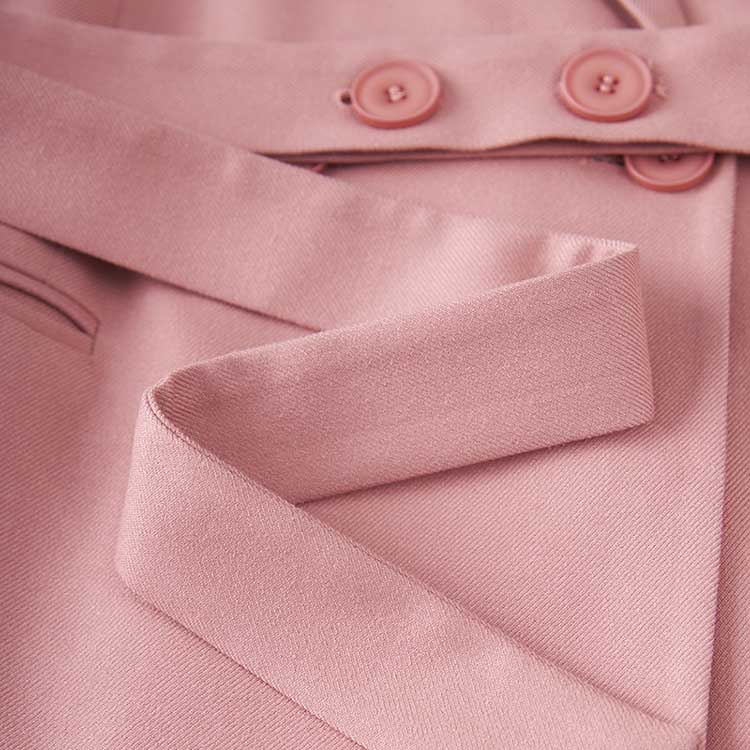 Women's Pink & Brown Pantsuit with Belt | Formal Event Suit