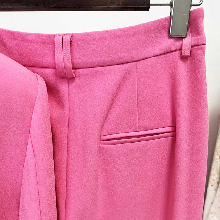 One Button Pantsuit Pink Formal Event Suit