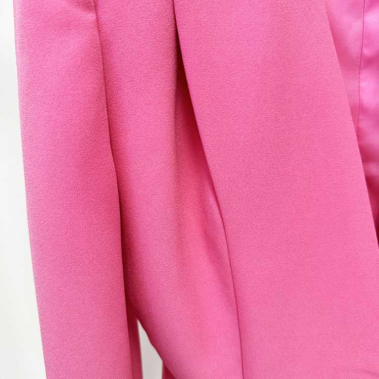 One Button Pantsuit Pink Formal Event Suit
