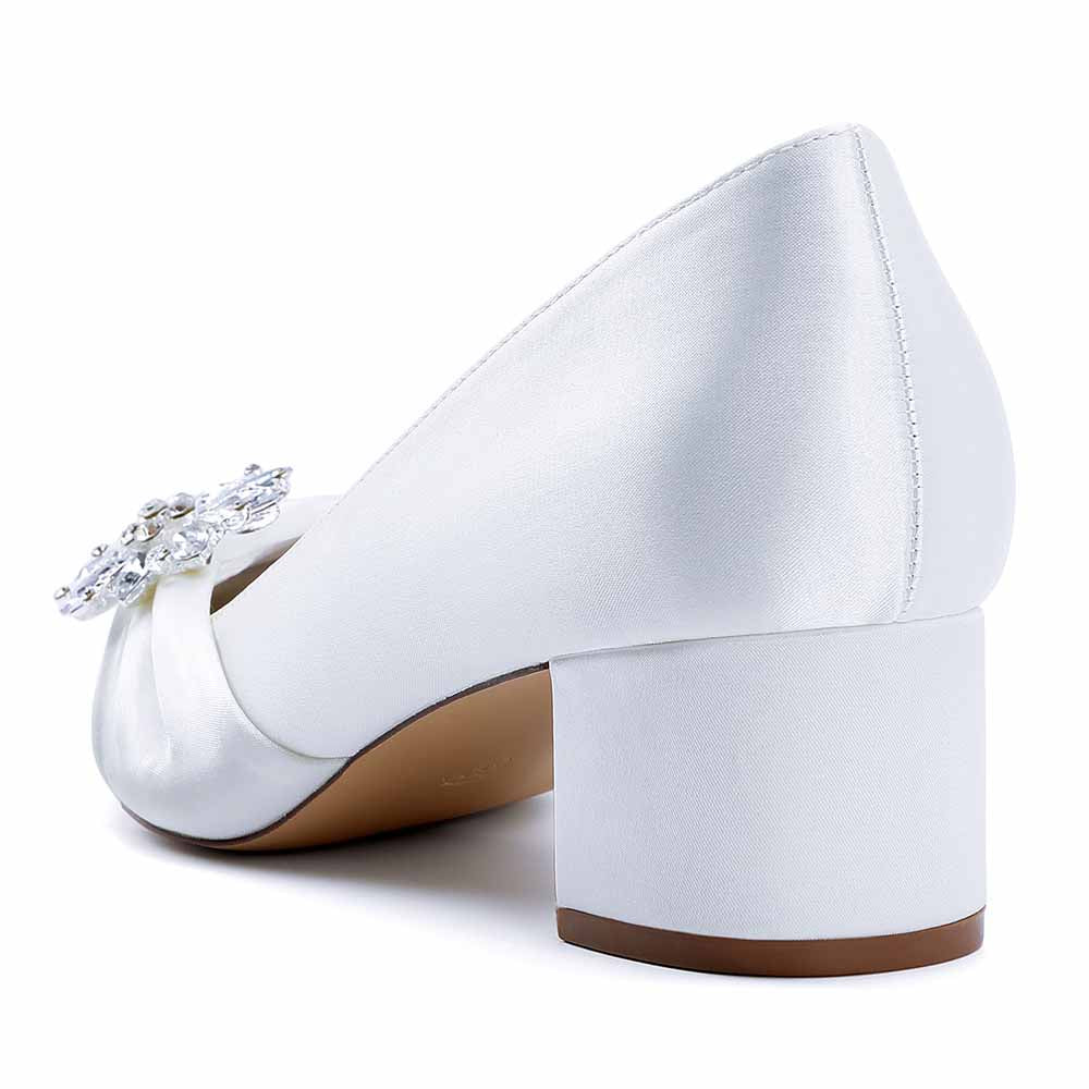 Chunky Heel Dress Sandals Point Toe Dress Heels Beads Bride Shoes
