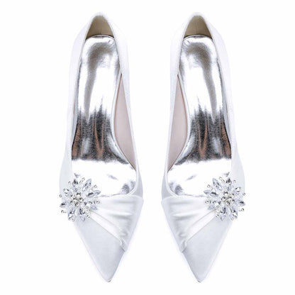 Chunky Heel Dress Sandals Point Toe Dress Heels Beads Bride Shoes